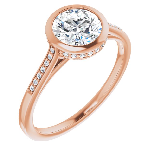 Bezel-Set Accented Engagement Ring