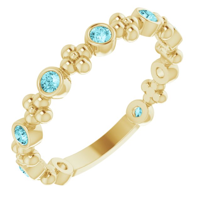 Stackable Ring - Natural Blue Zircon