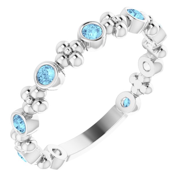 Stackable Ring -  Natural Aquamarine