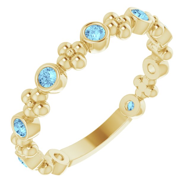 Stackable Ring -  Natural Aquamarine