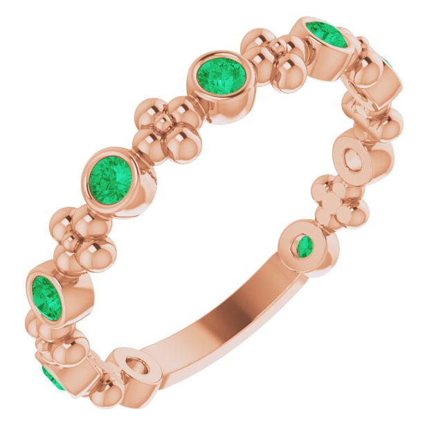 Stackable Ring -  Natural Emerald