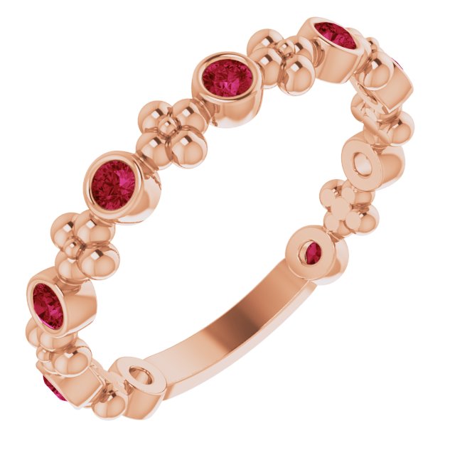Stackable Ring -  Natural Ruby