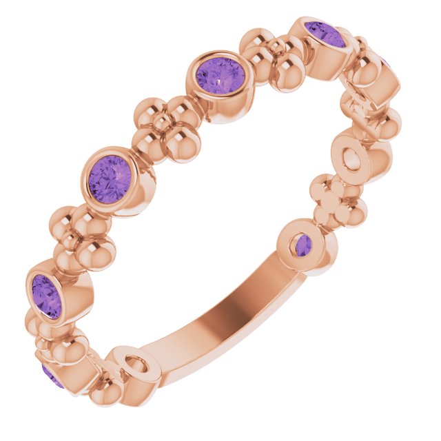 Stackable Ring -  Natural Amethyst