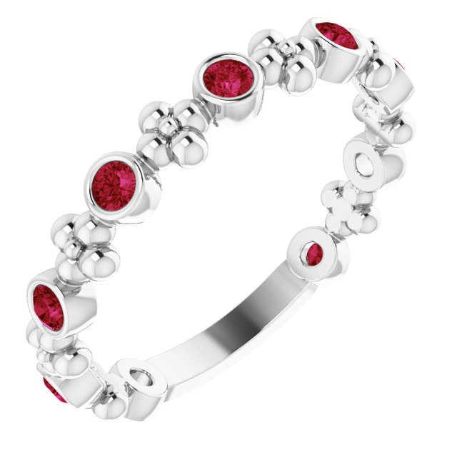 Stackable Ring -  Natural Ruby