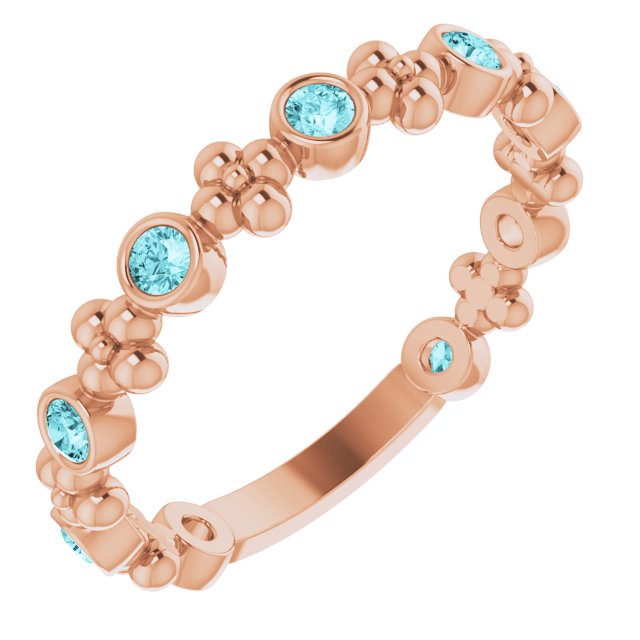 Stackable Ring - Natural Blue Zircon