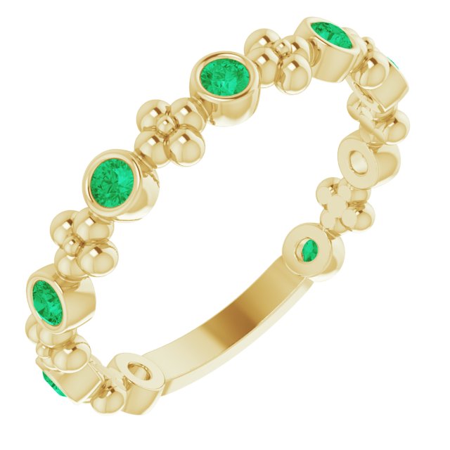 Stackable Ring -  Natural Emerald
