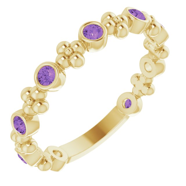 Stackable Ring -  Natural Amethyst