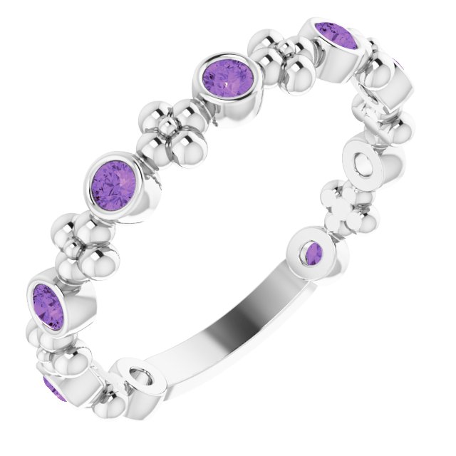 Stackable Ring -  Natural Amethyst