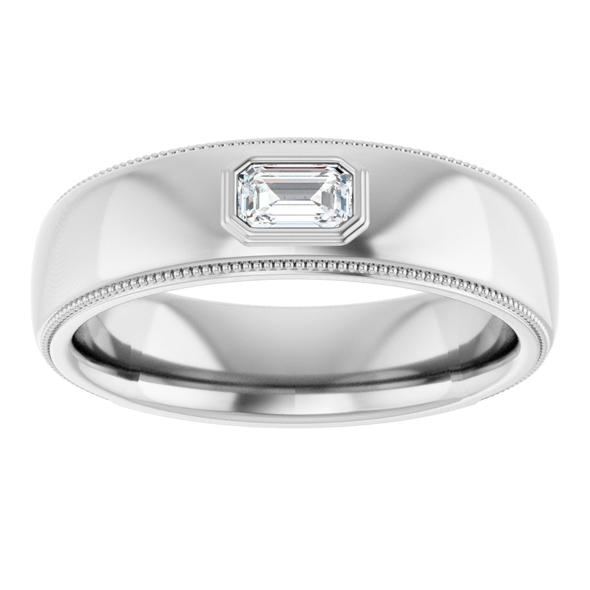 Accented Band - Emerald