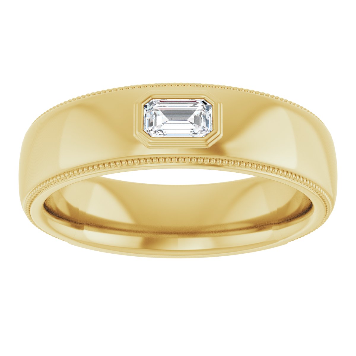 Accented Band - Emerald