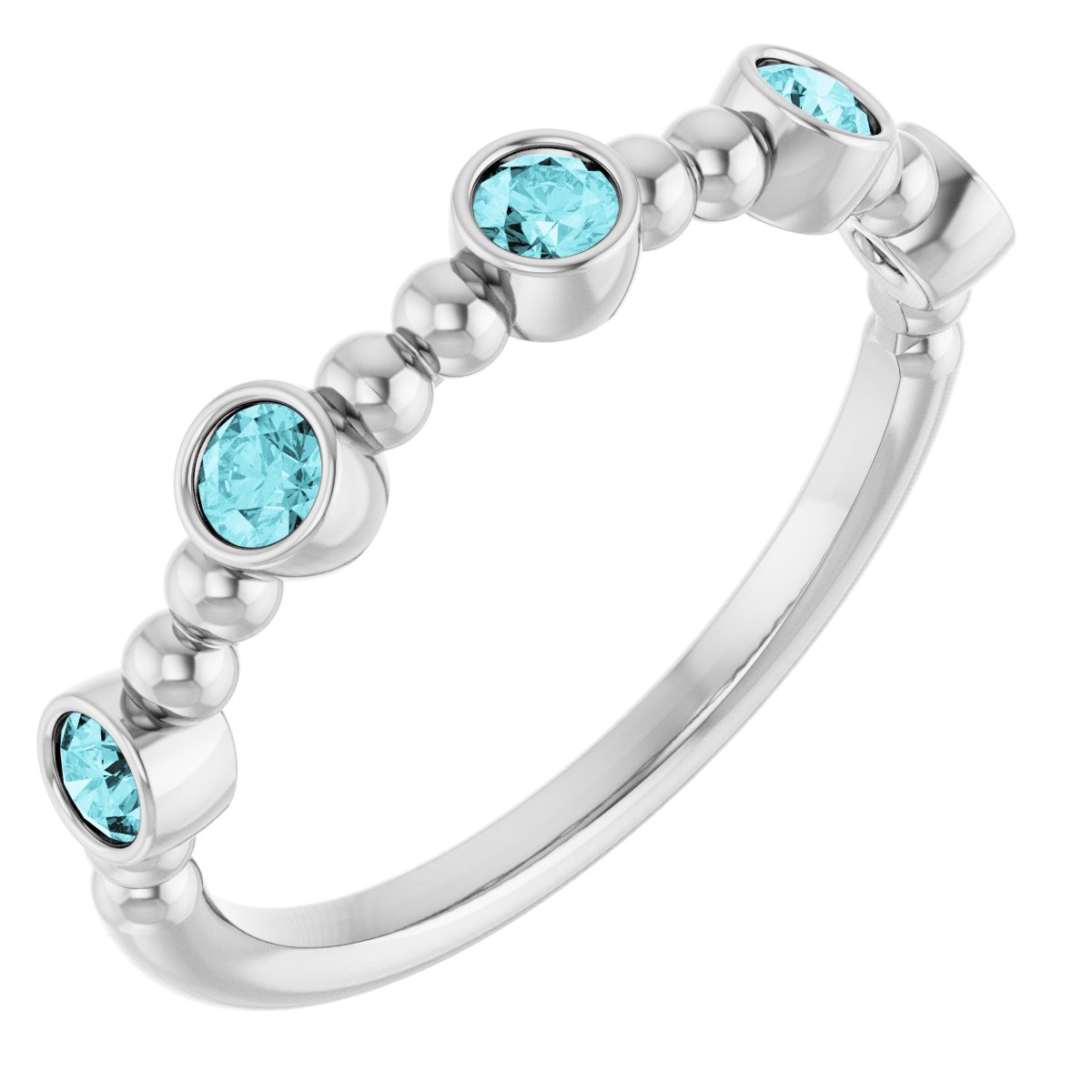 Stackable Ring - Natural Blue Zircon