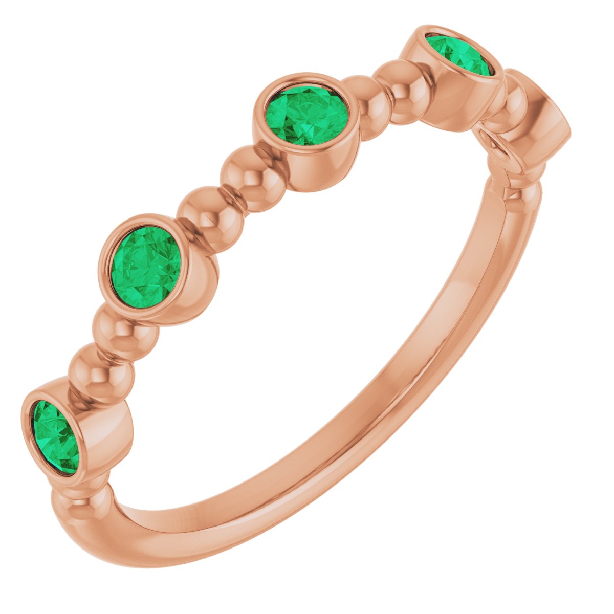 Stackable Ring -  Natural Emerald