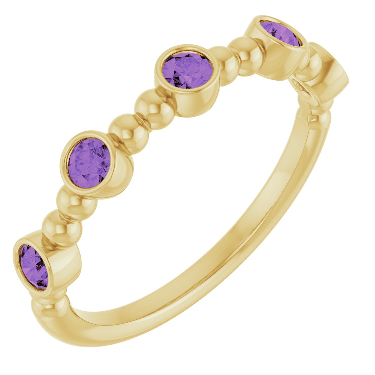 Stackable Ring -  Natural Amethyst
