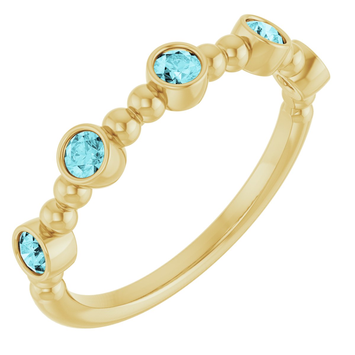 Stackable Ring - Natural Blue Zircon