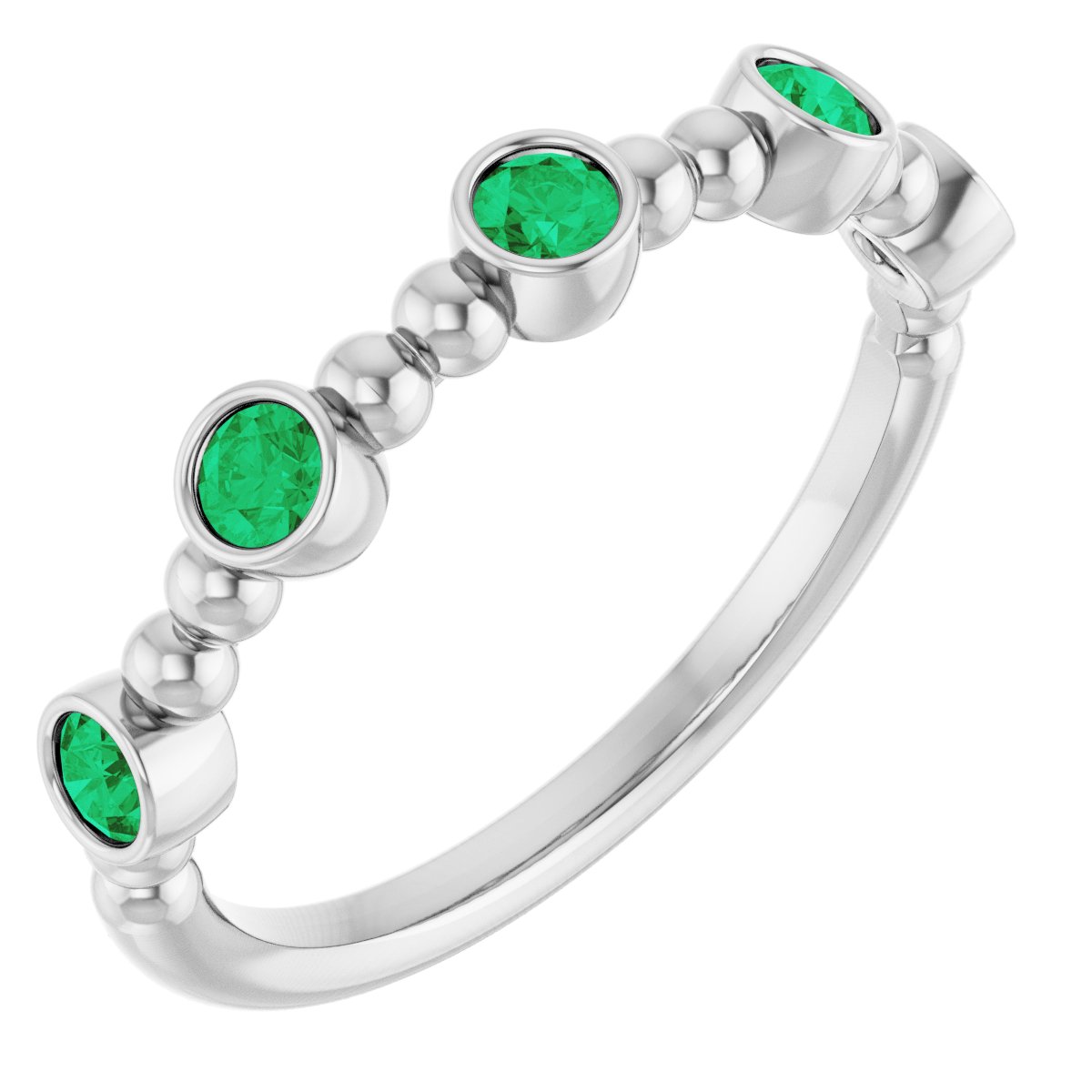 Stackable Ring -  Natural Emerald