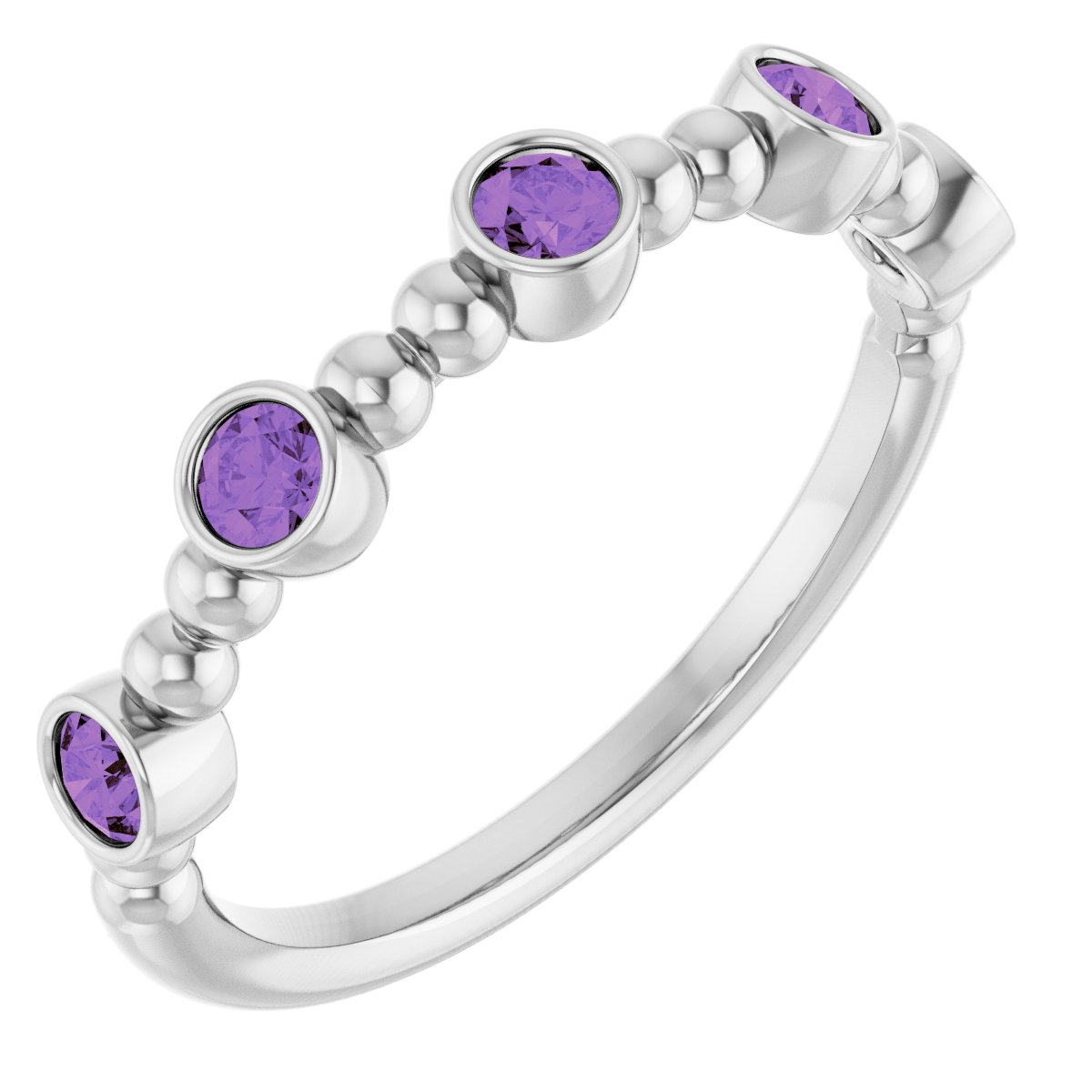 Stackable Ring -  Natural Amethyst