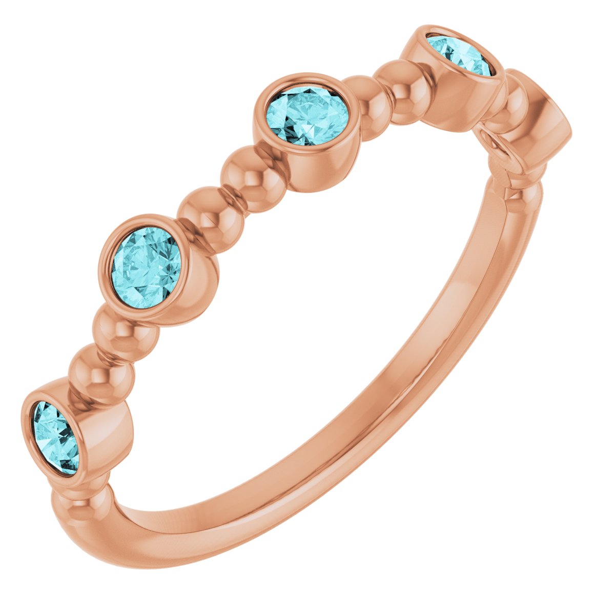 Stackable Ring - Natural Blue Zircon