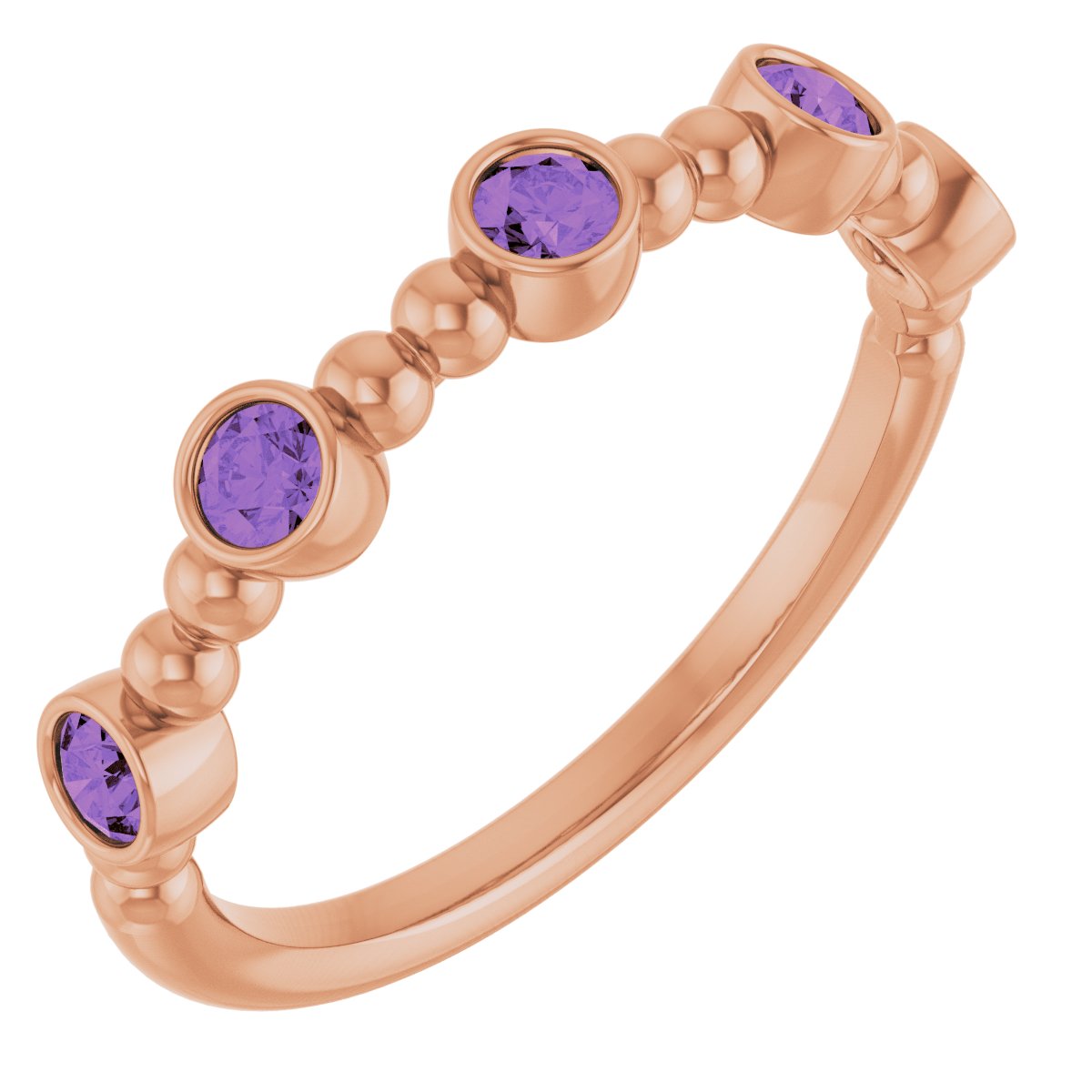 Stackable Ring -  Natural Amethyst
