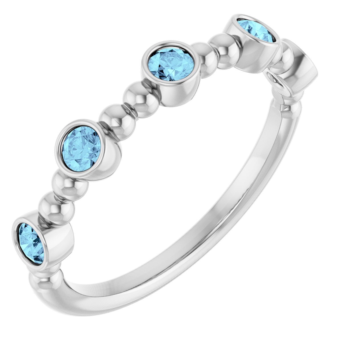 Stackable Ring -  Natural Aquamarine