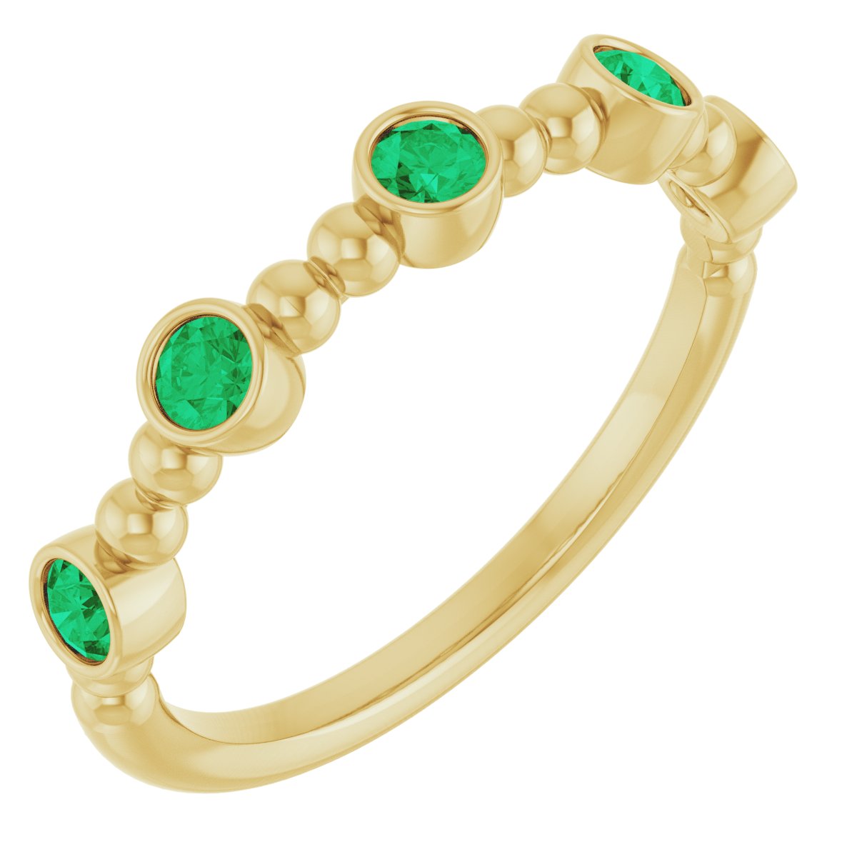 Stackable Ring -  Natural Emerald