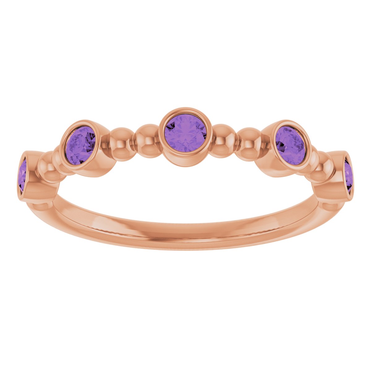 Stackable Ring -  Natural Amethyst
