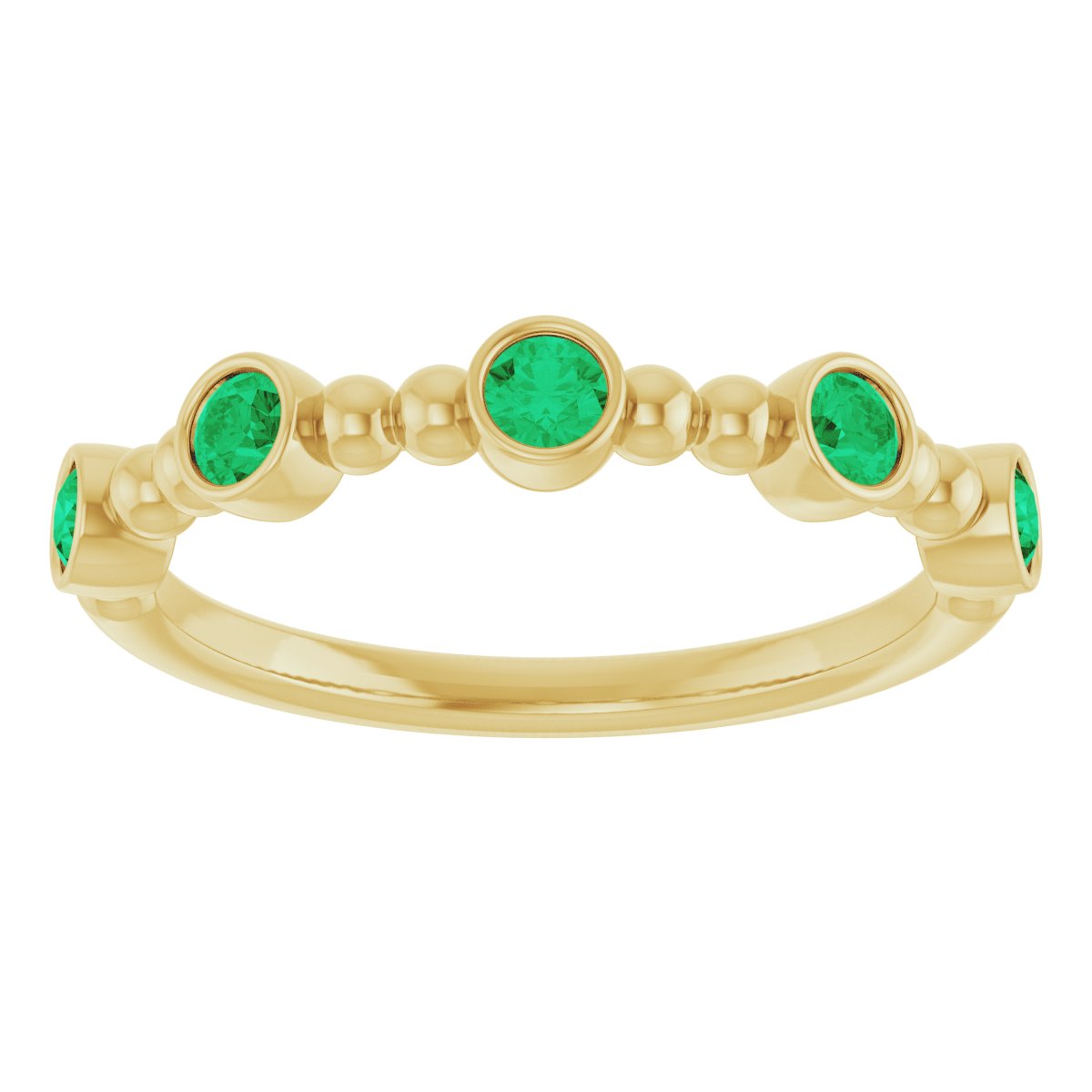 Stackable Ring -  Natural Emerald