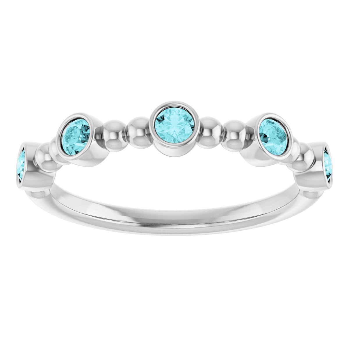 Stackable Ring - Natural Blue Zircon