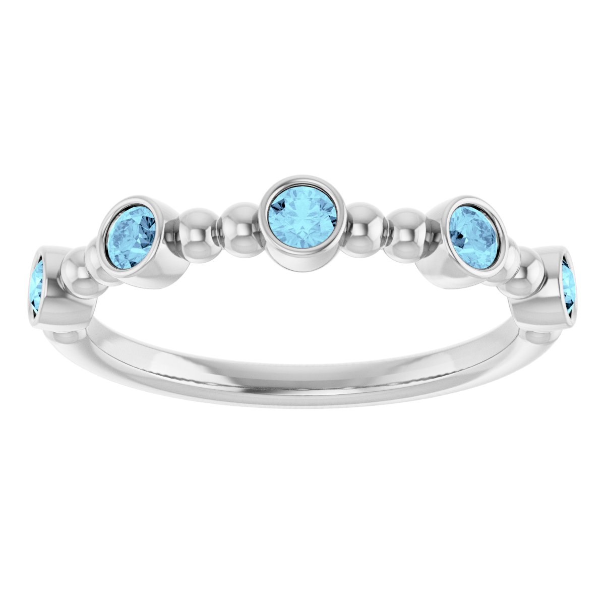 Stackable Ring -  Natural Aquamarine