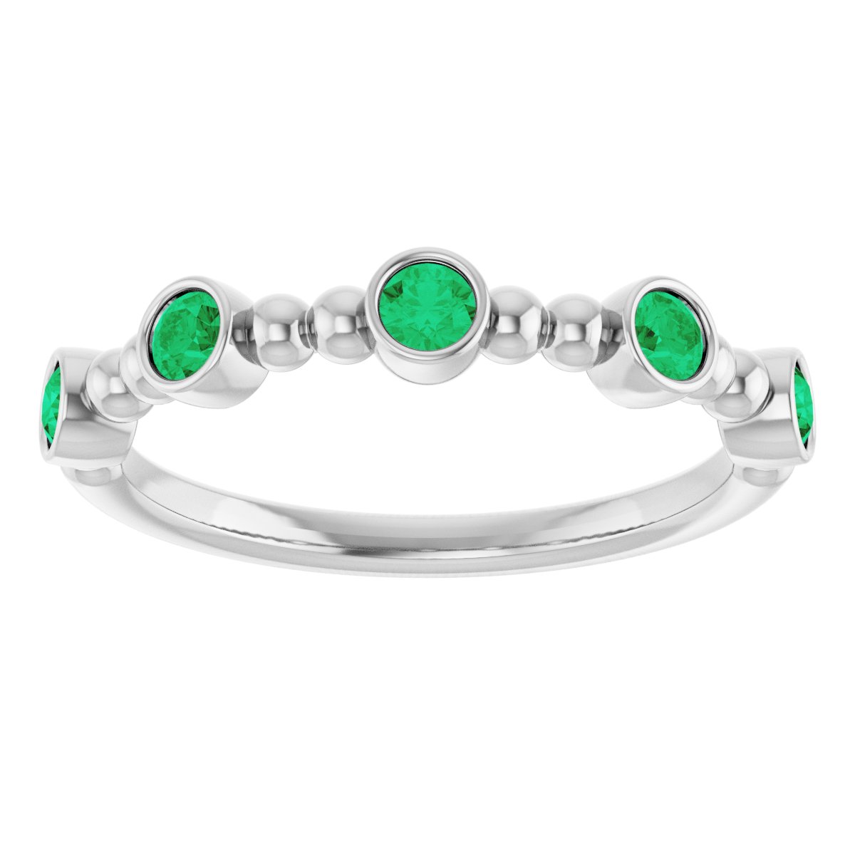 Stackable Ring -  Natural Emerald