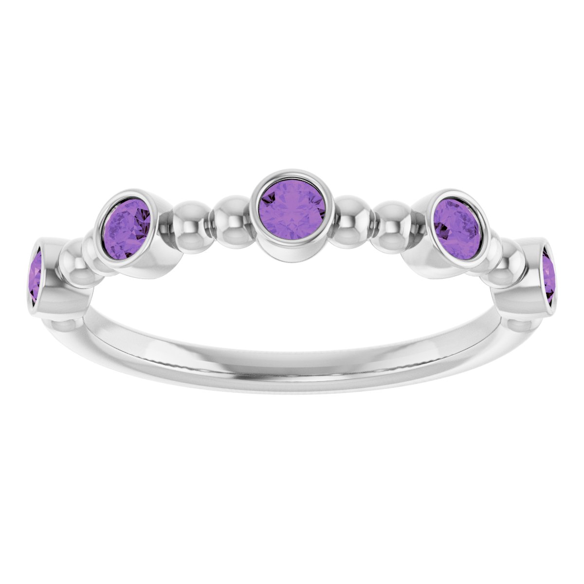 Stackable Ring -  Natural Amethyst