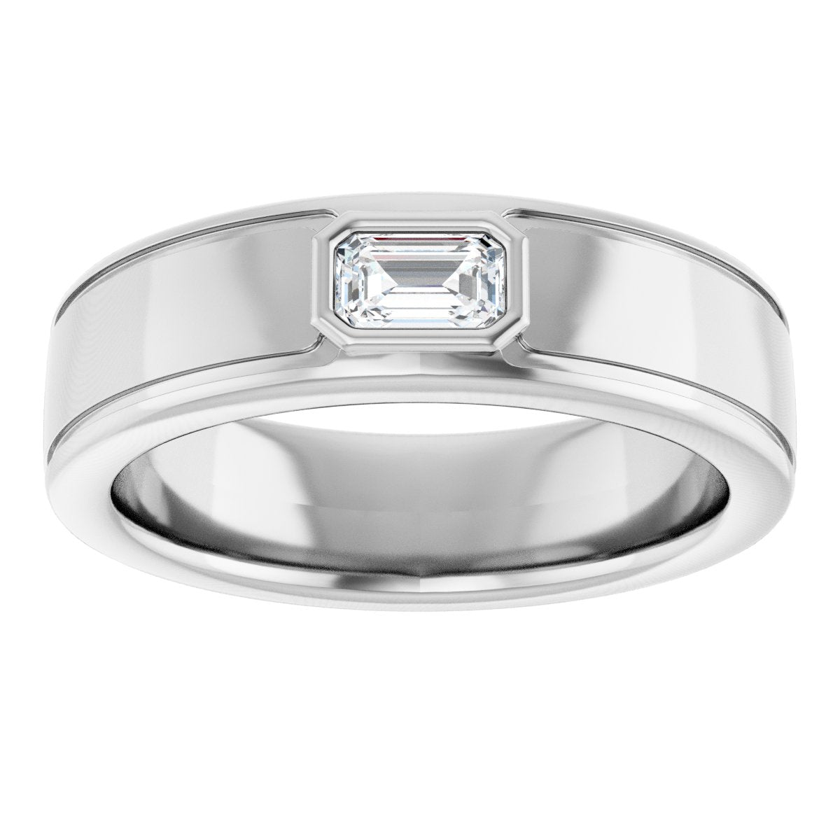 Accented Band - Emerald