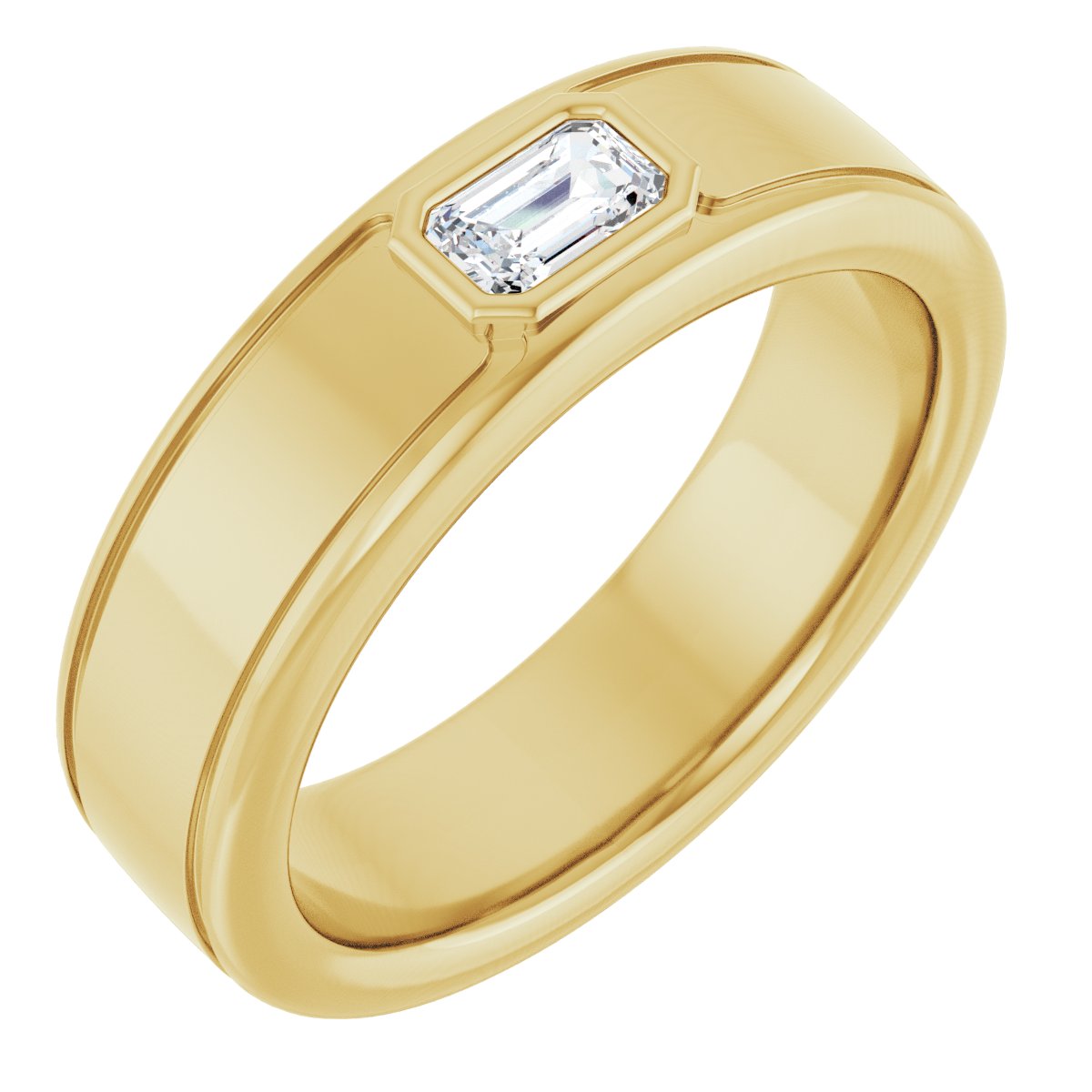 Accented Band - Emerald