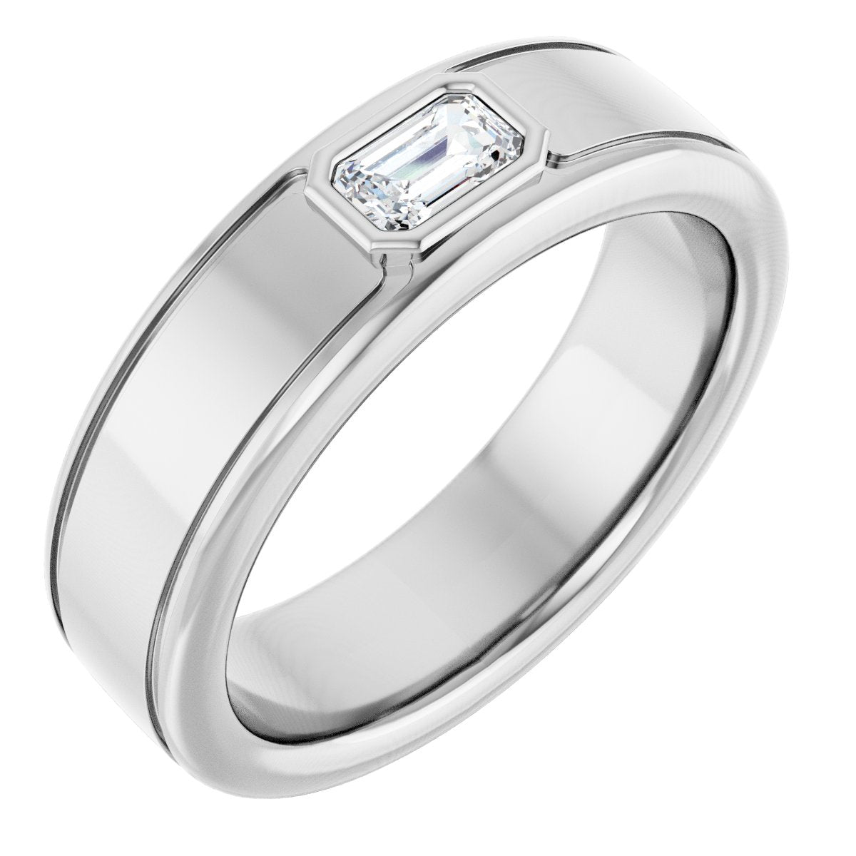 Accented Band - Emerald