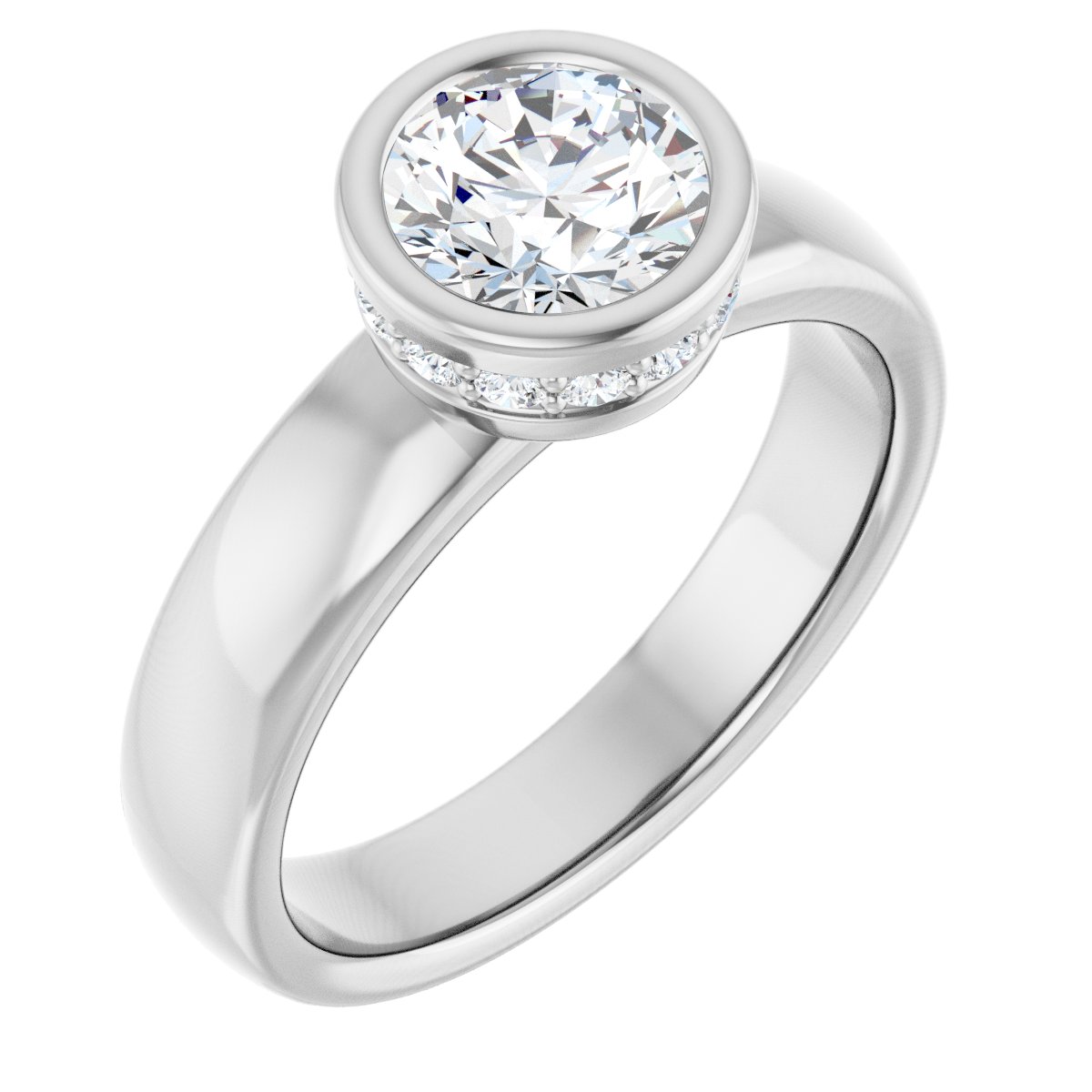 Large Bezel Setting Modern Full Bezel Engagement Ring Setting – Talori
