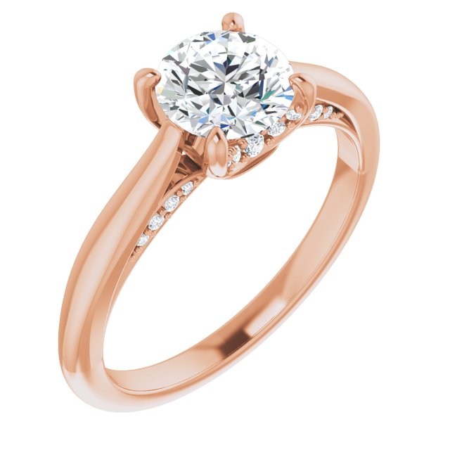Accented Solitaire Engagement Ring or Band