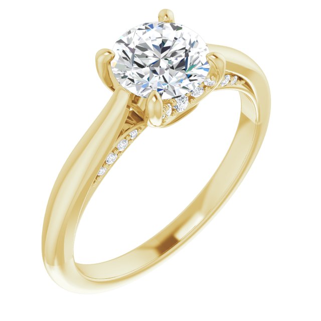Accented Solitaire Engagement Ring or Band