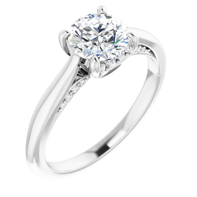 Accented Solitaire Engagement Ring or Band