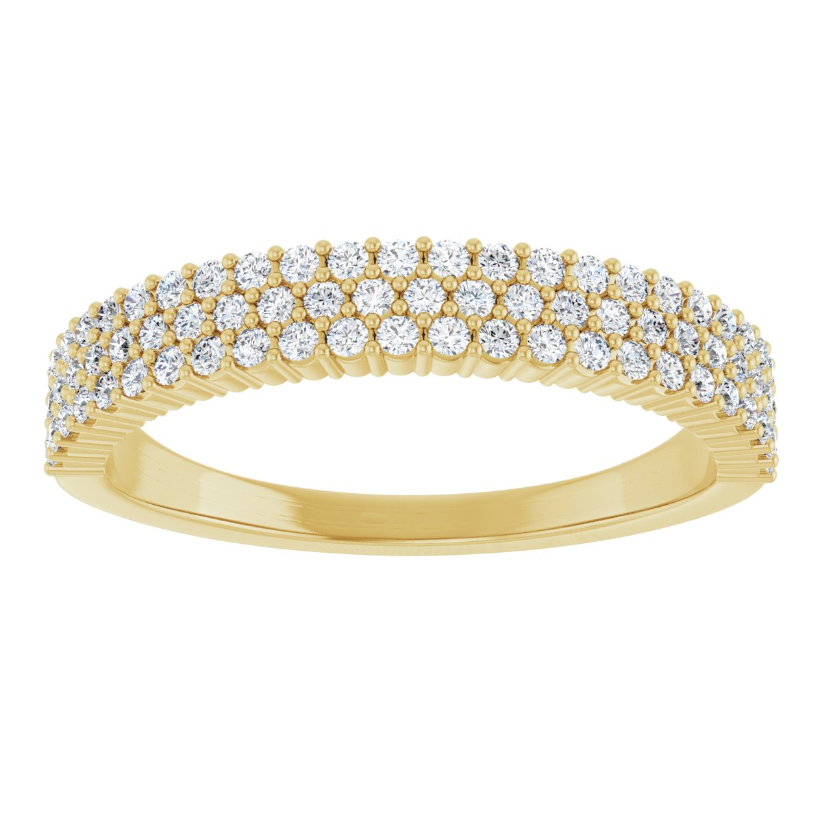 Three-Row Pave Diamond Band
