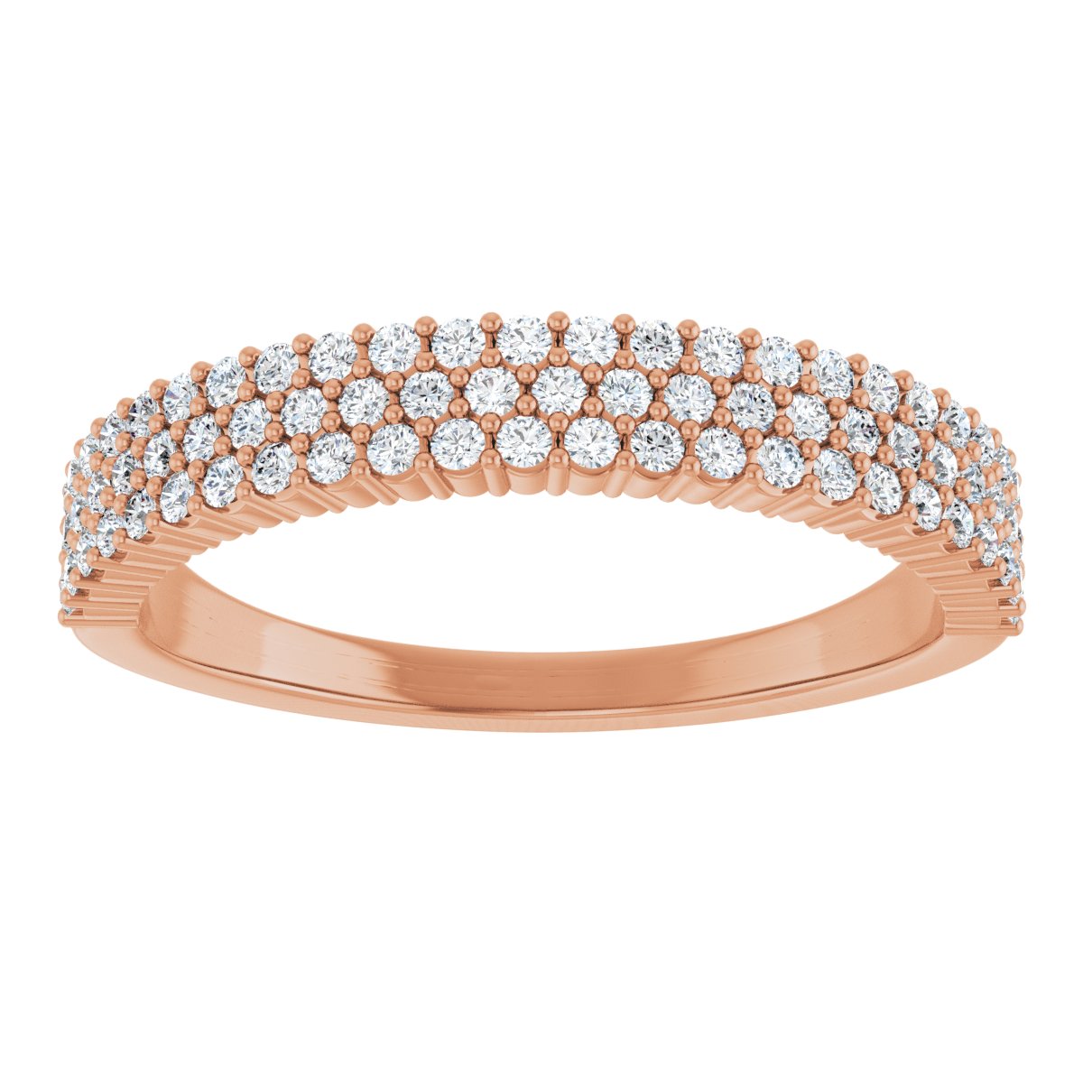 Three-Row Pave Diamond Band