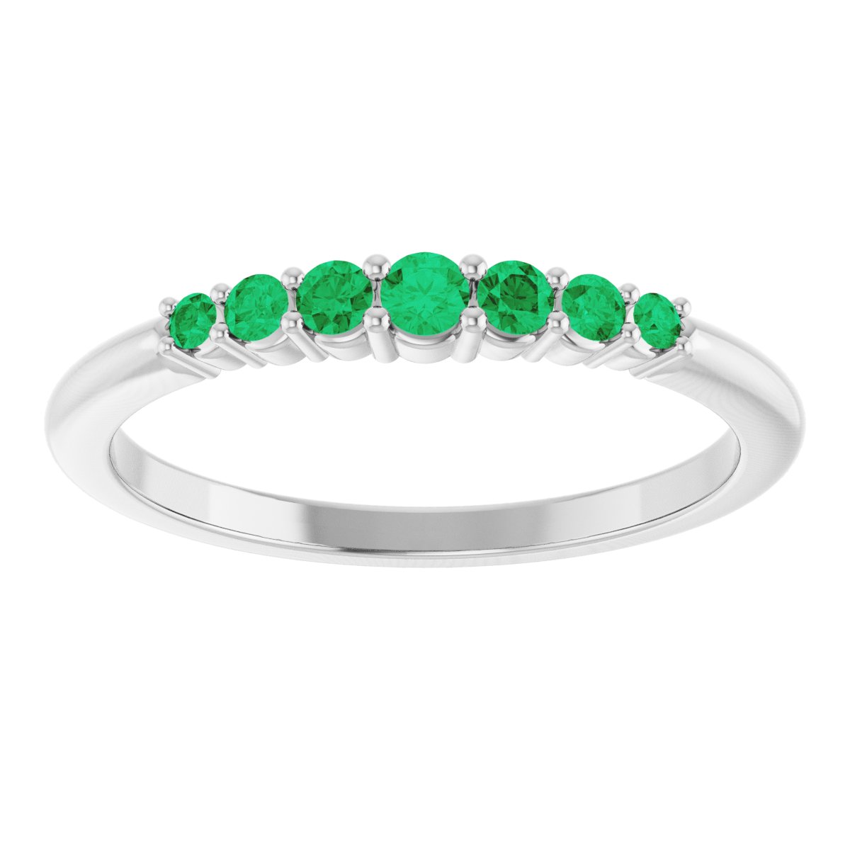 Stackable Ring -  Natural Emerald