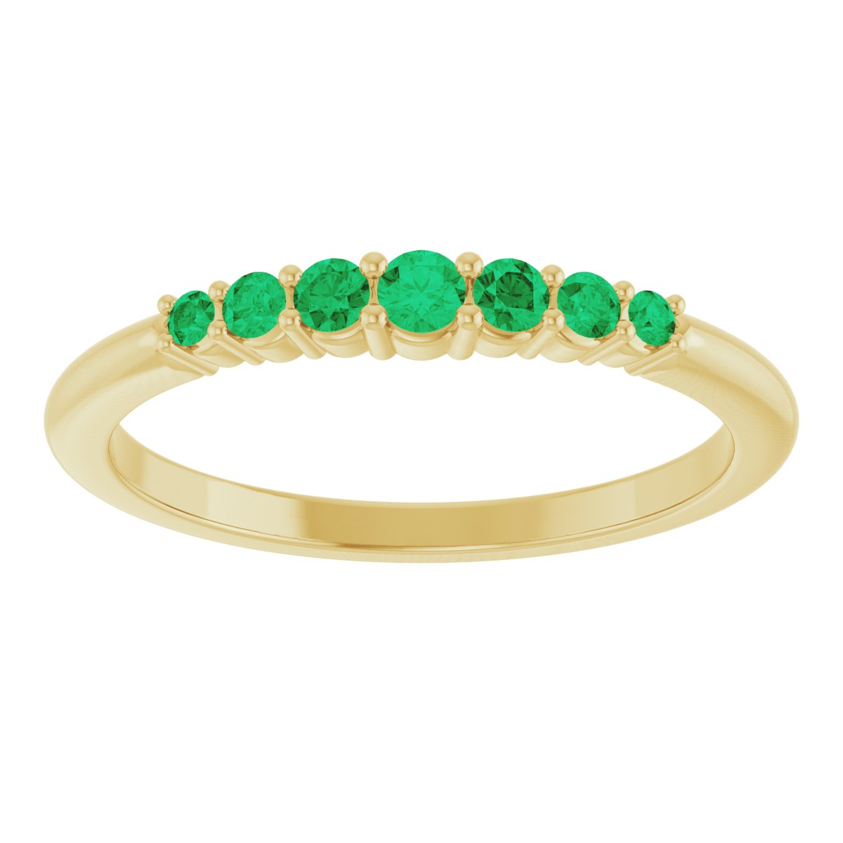 Stackable Ring -  Natural Emerald