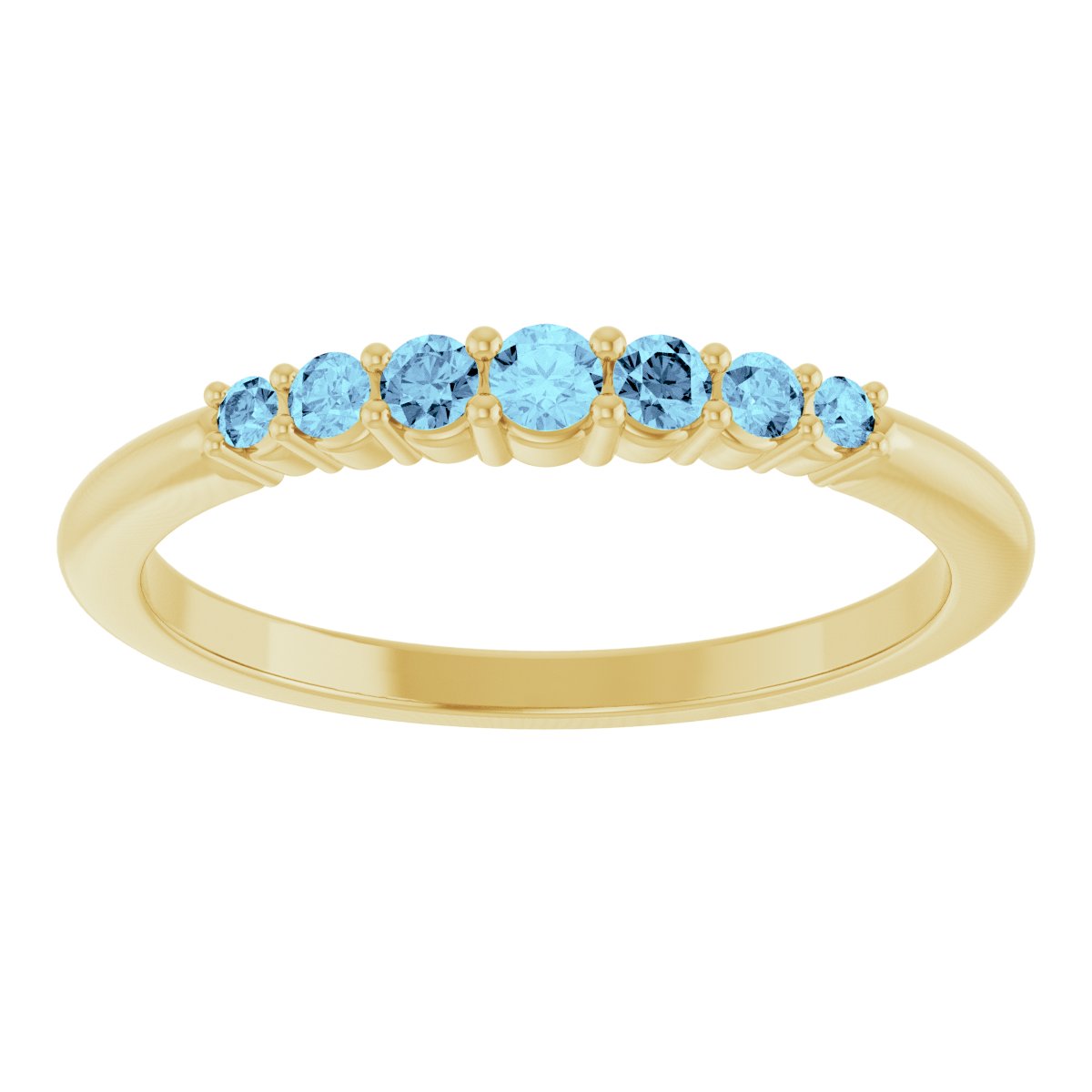 Stackable Ring -  Natural Aquamarine