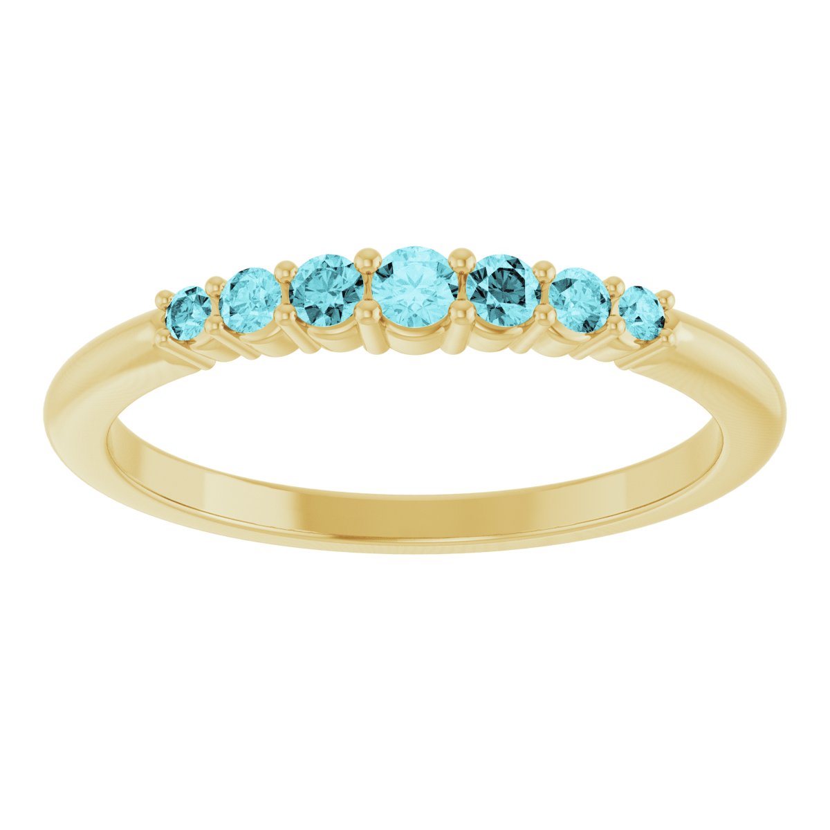 Stackable Ring - Natural Blue Zircon