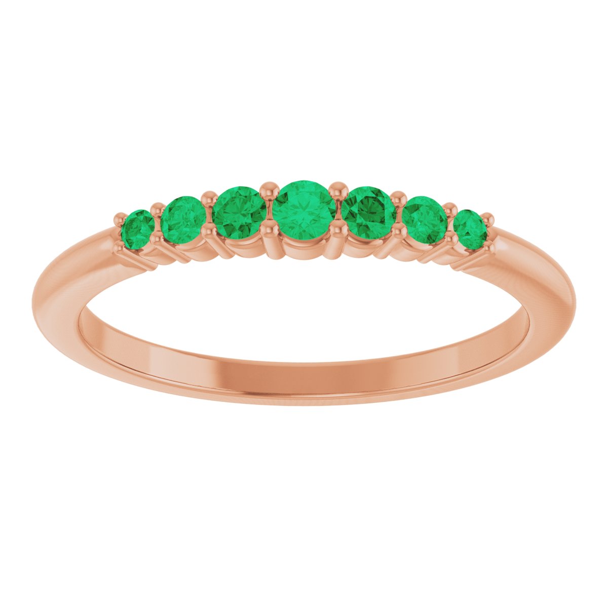 Stackable Ring -  Natural Emerald