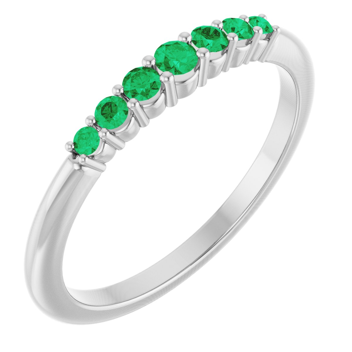 Stackable Ring -  Natural Emerald
