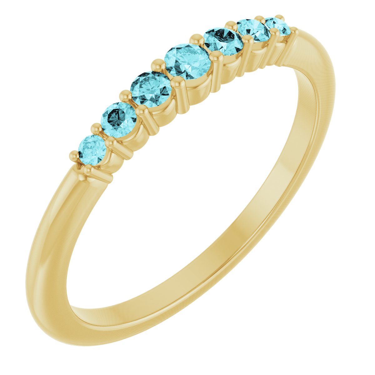 Stackable Ring - Natural Blue Zircon