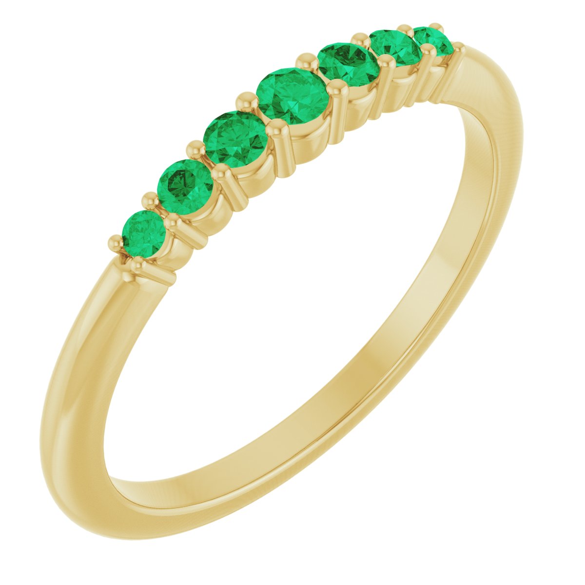 Stackable Ring -  Natural Emerald