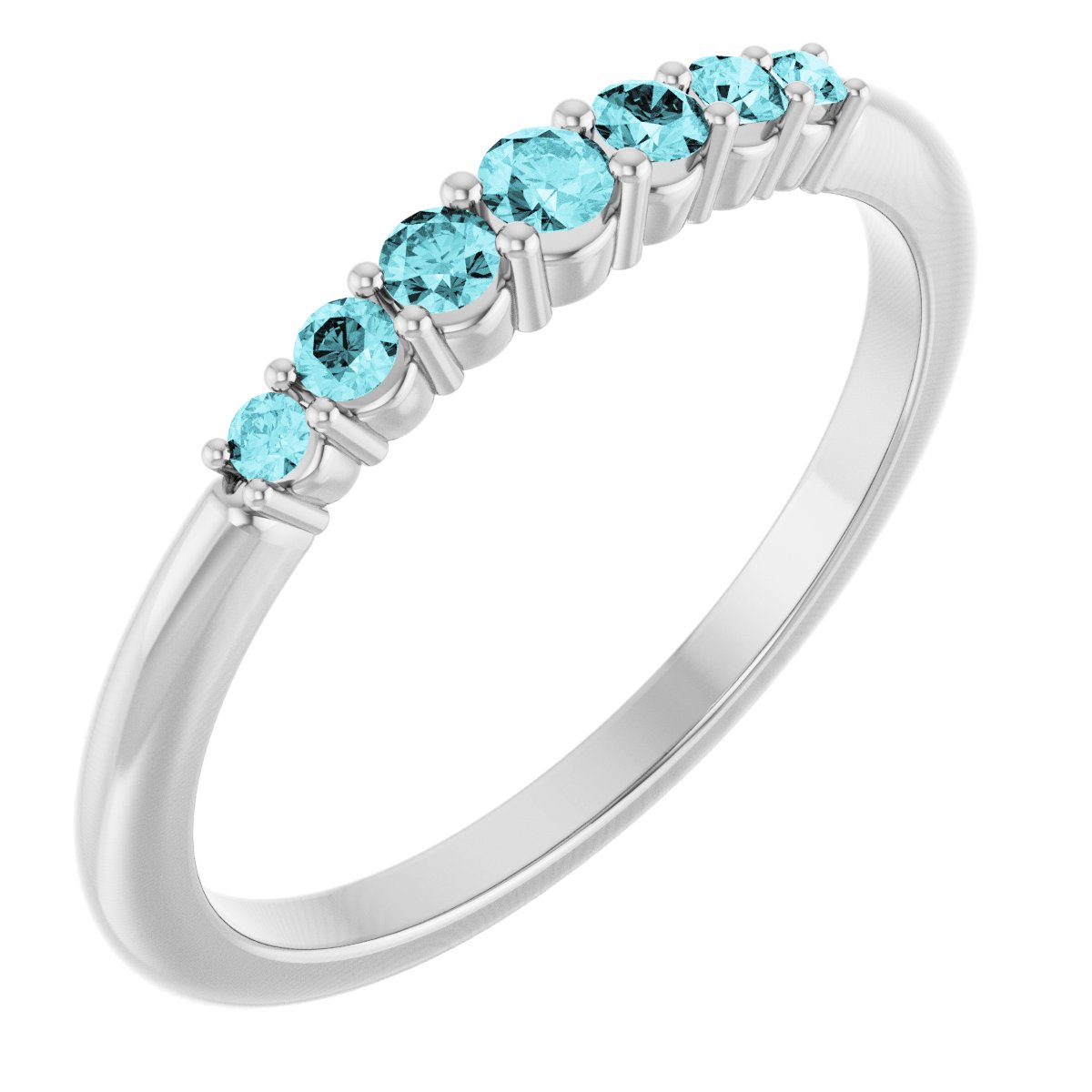 Stackable Ring - Natural Blue Zircon