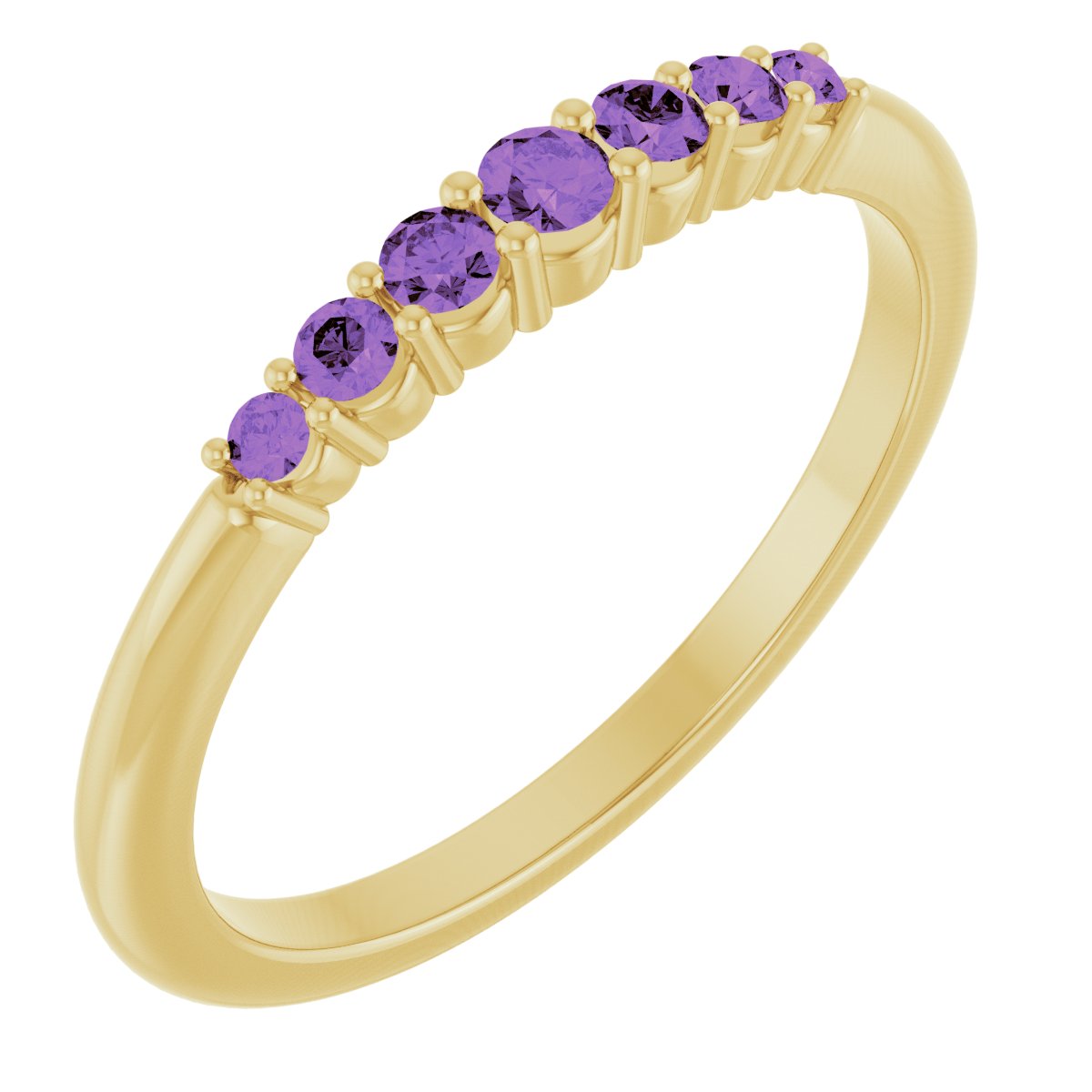 Stackable Ring -  Natural Amethyst