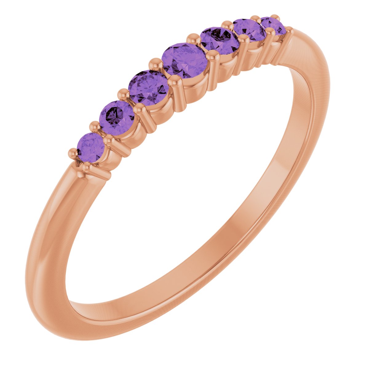 Stackable Ring -  Natural Amethyst